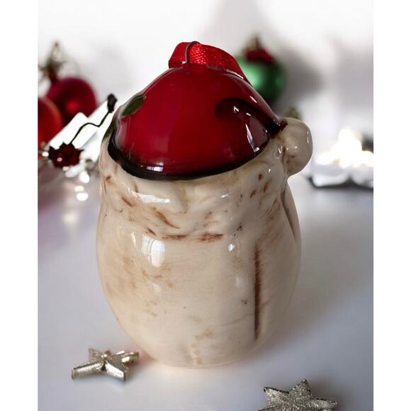 NEW Ceramic Jolly Saint Nick Santa Claus Holly Christmas Tree Xmas Ornament - Picture 3 of 4